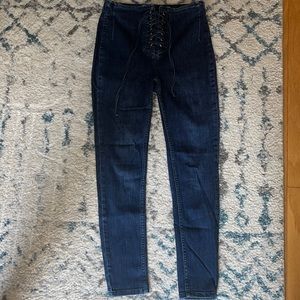 Free People Lace Up Skinny Jeans